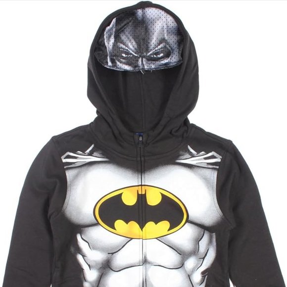 Batman Kids Costume Hoodie with Mask Size 6 - Picture 1 of 2